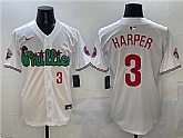 Men's Philadelphia Phillies #3 Bryce Harper White Phanatic Limited Stitched Jersey,baseball caps,new era cap wholesale,wholesale hats